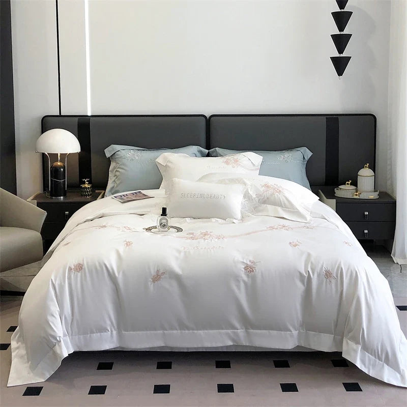 Luxury 100% Egyptian Cotton Embroidery Bedding Set