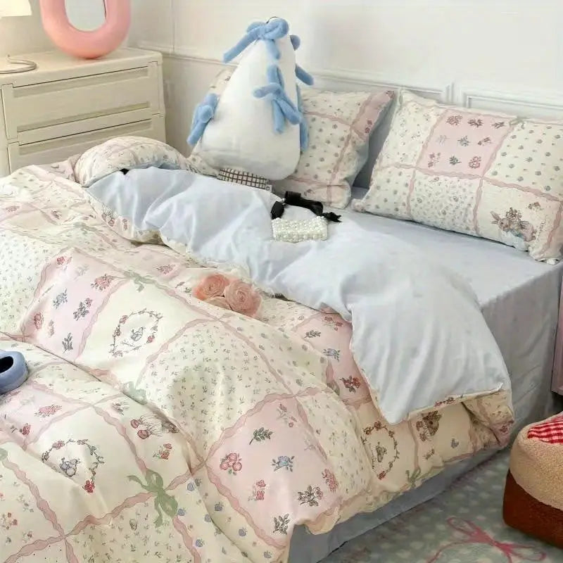 Cute Dog Duvet Cover Set Soft Kids Adult Twin Queen Size Girls Boys Flat Sheet Pillowcase Bedspread No Filler Bedding Set