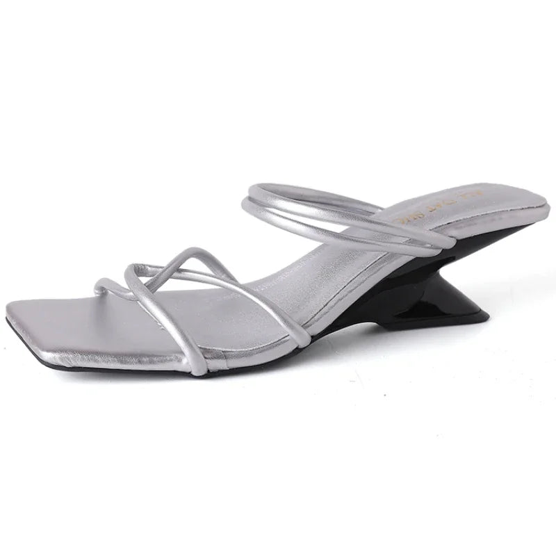 Dove Open Toe Thick Heels