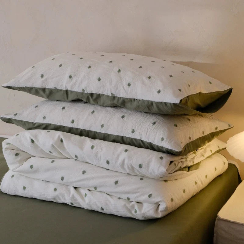 A-class Jacquard Bedroom Four Piece Set, Small Fresh Learning Three Piece Set Pure Cotton Duvet Cover Bed Sheet