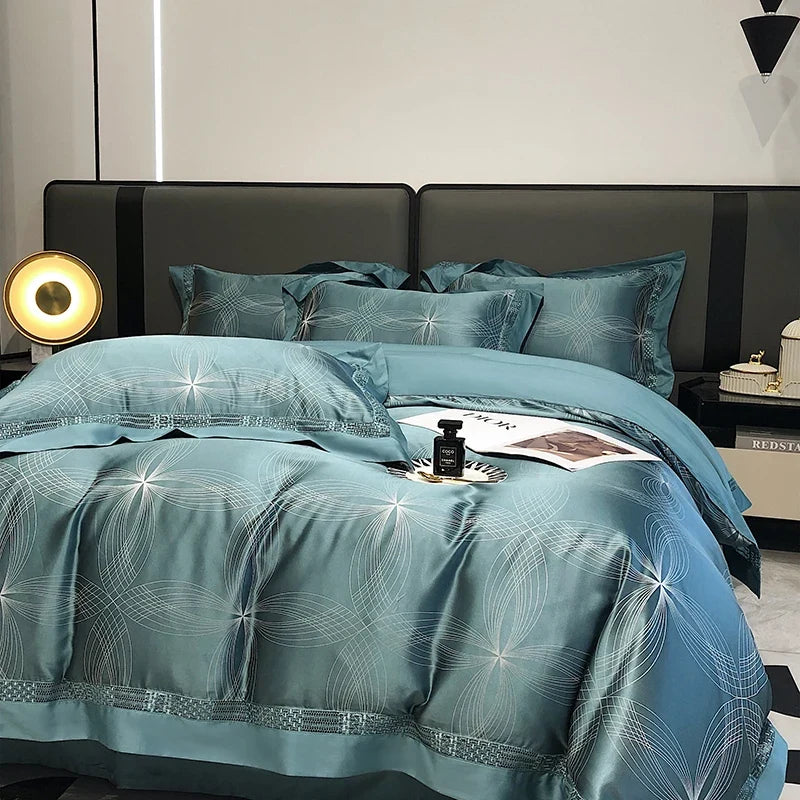 Luxury Egyptian Cotton Jacquard Silky Bedding Set