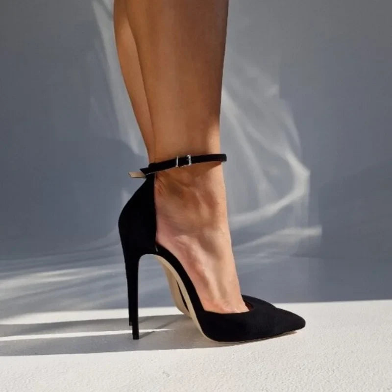 black suede Pointed Toe Super high Heel