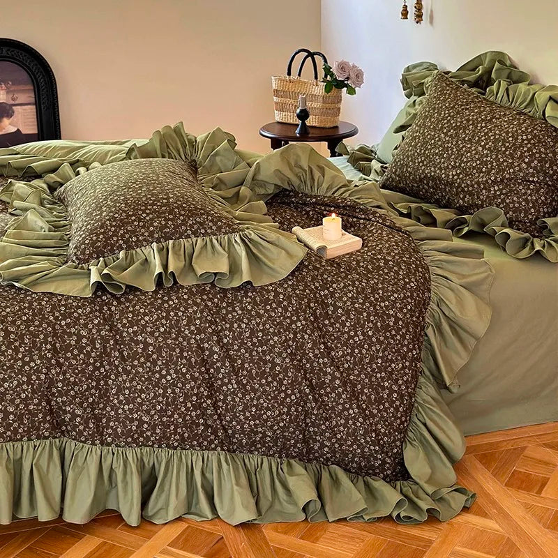 100% Cotton Vintage Pastoral Style Bedding Set
