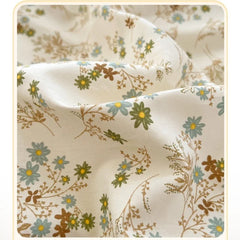 Japanese Style Floral Printed Queen Quilt Cover Set 3/4 Pcs Soft Cotton Bedding Set