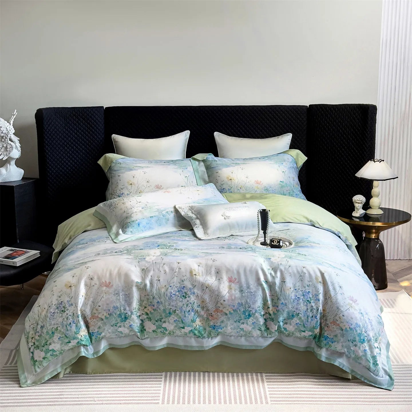 Flowers Prints Luxury Queen King Size Bedding Set