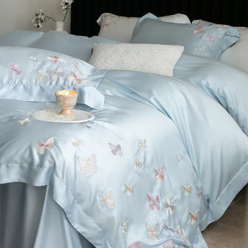 Butterfly Embroidery Luxury Bedding Set