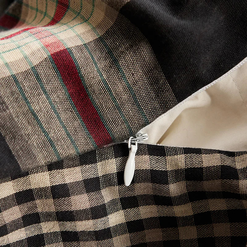 4/6Pcs Black and White Plaid Stripe 100% Cotton Bedding Set