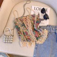 Cottagecore Lace Bustier Top
