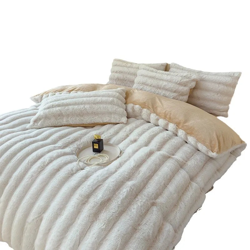 Artificial Rabbit Velvet 4pcs Bedding Set