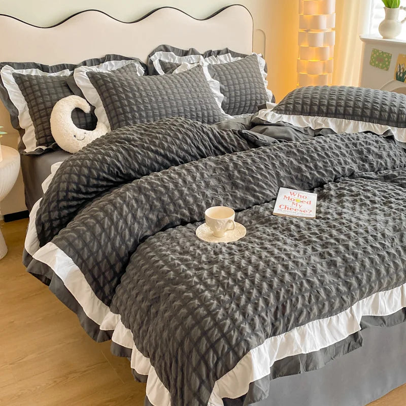 Princess Style Seersucker Bedding Set