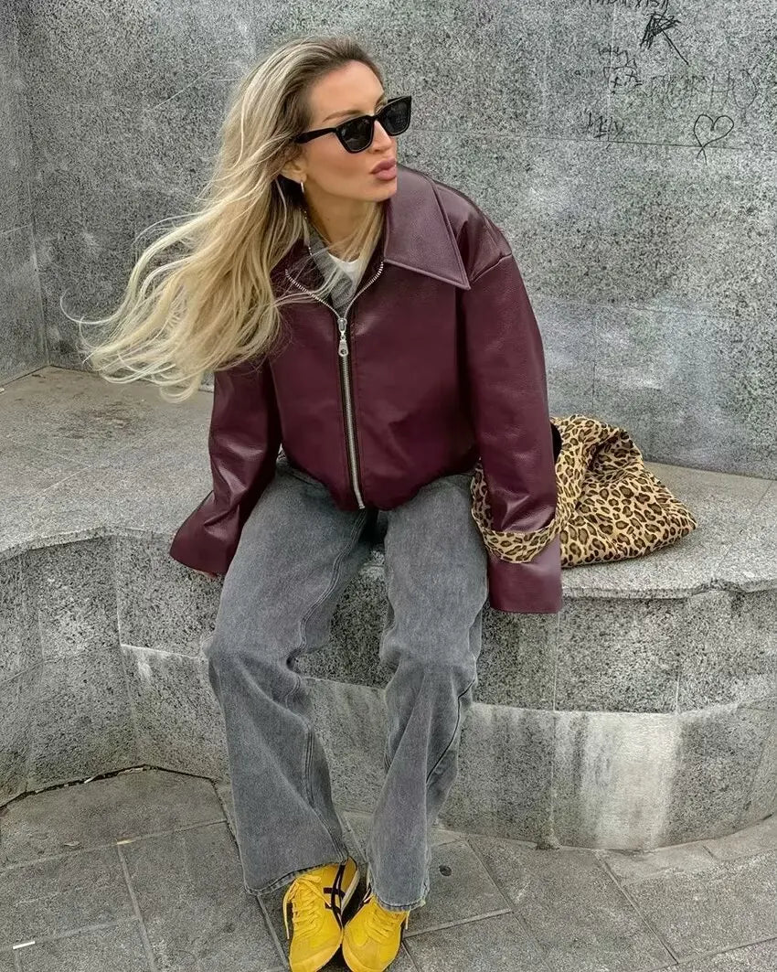 Maeve Faux Leather Jacket