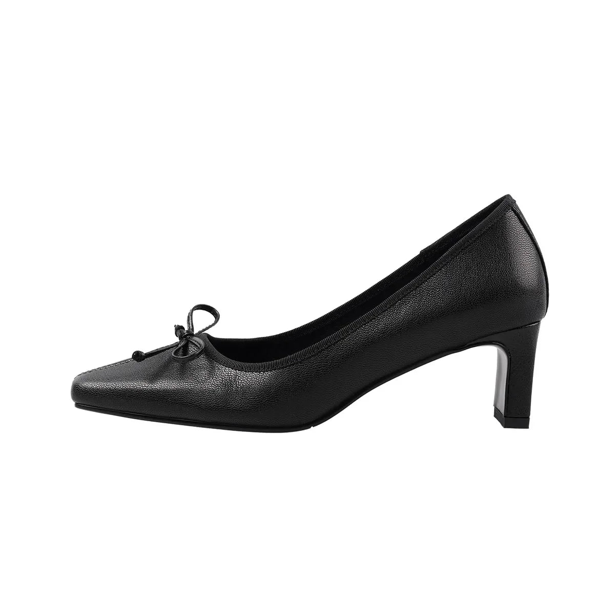 sheepskin square toe pull-on Chunky Heels