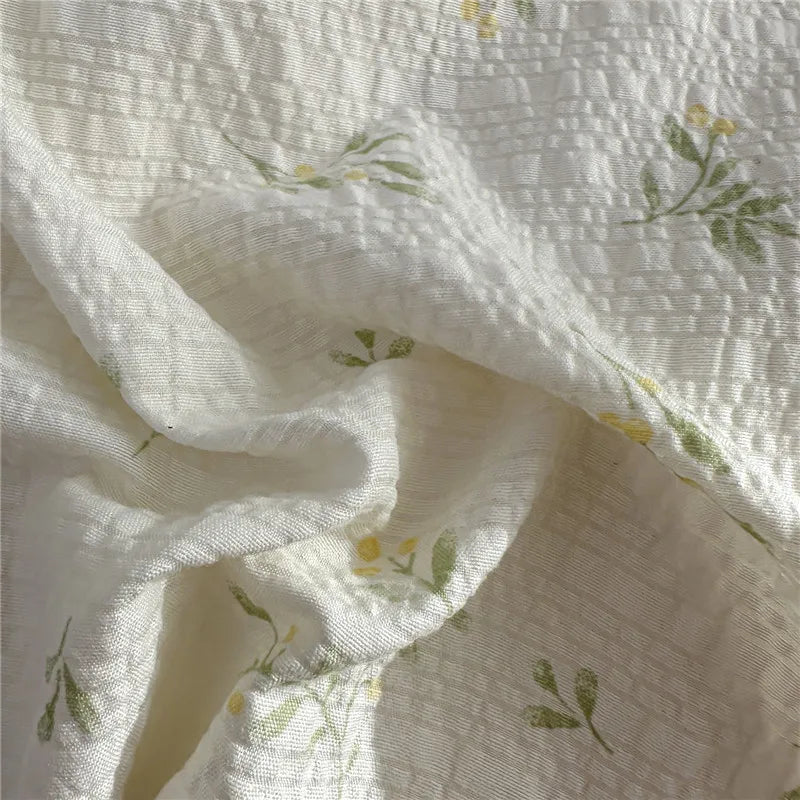 3/4Pcs Skin-friendly Soft Pleated Yarn Bedding Set