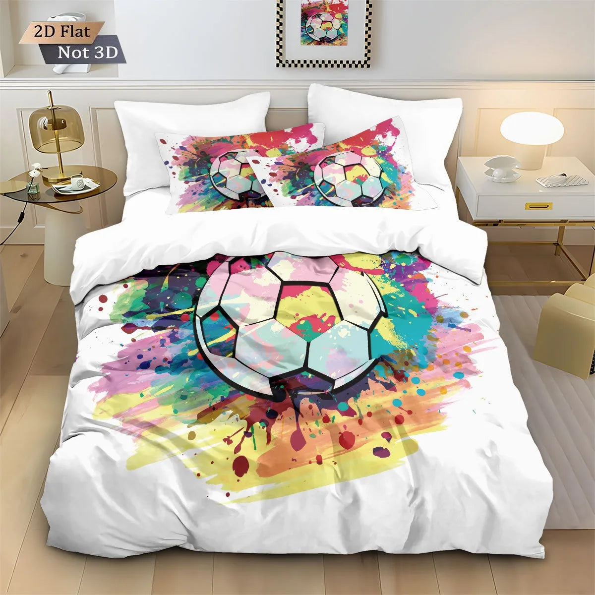 Customized Duvet Cover Set Soccer Football Sports Theme Bedding Set