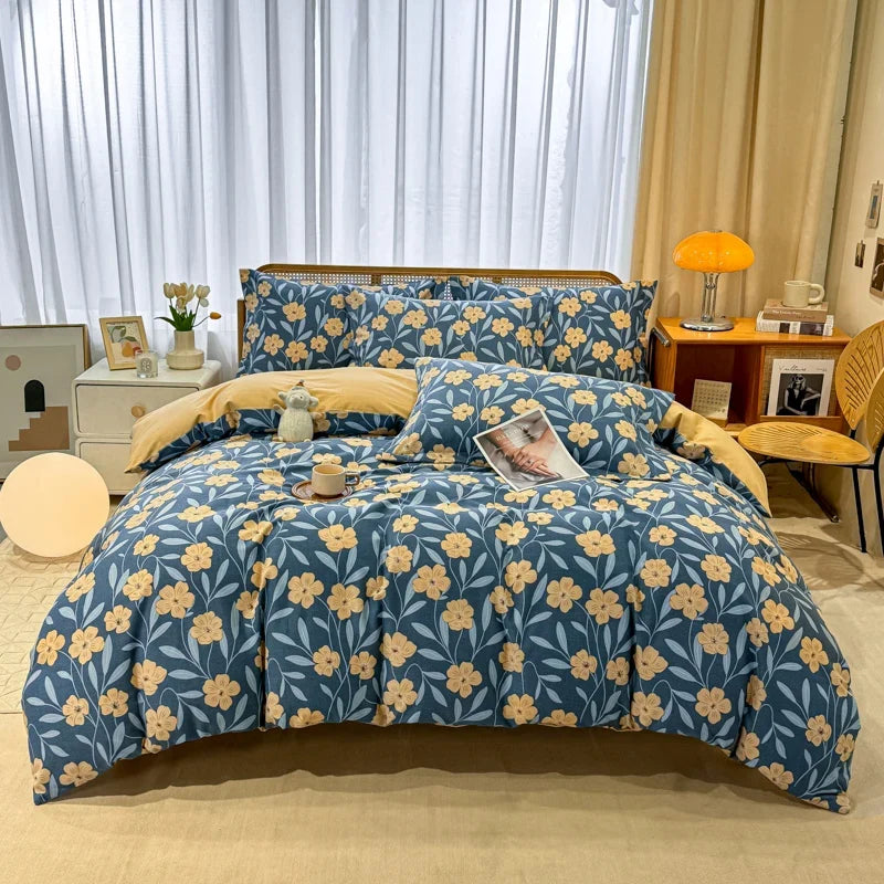 High Quality 100% Cotton Duvet Cover Set Modern Striped Printed Bedding Set
