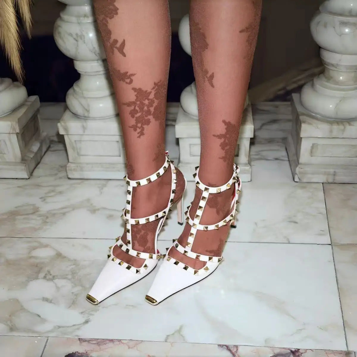 Women Rock Studded High Heels
