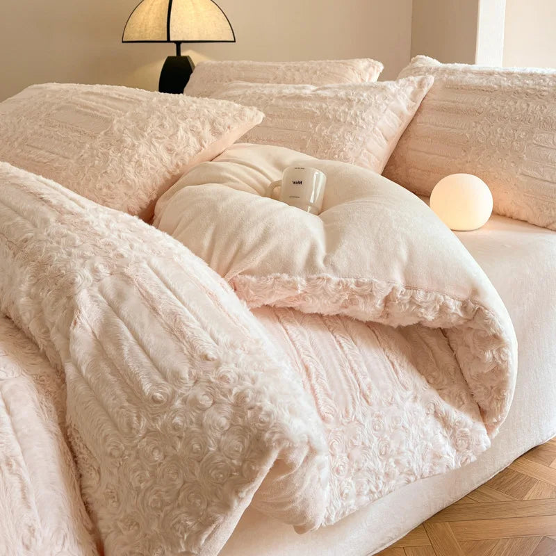 Luxury Faux Rabbit Velvet Bedding Sets