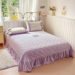Handmade Flowers Embroidery Ruffles Korean Princess Bedding Set