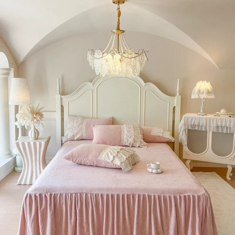 Korean Style Princess Four Layers Lace Ruffles Bedding Sets
