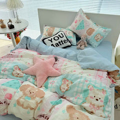 Korean Pink Bedding Set
