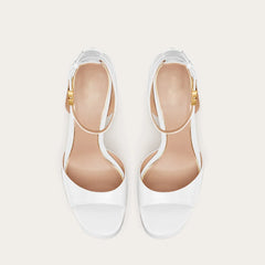 White Round toe Waterproof platform Super high Heel