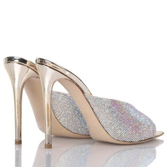 Peep toe Slippers Pointed toe pull-on Super high Heel