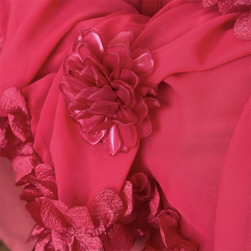 Romantic Lace Ruffles Flowers Princess Wedding Bedding Set