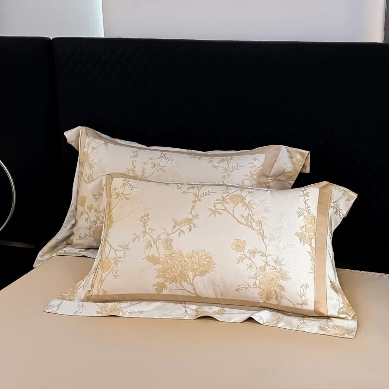 1000TC Lyocell Cotton Jacquard Patchwork European Luxury Bedding Set