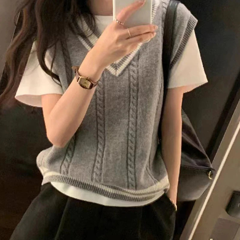 Miranda V Neck Sweater Vest Top