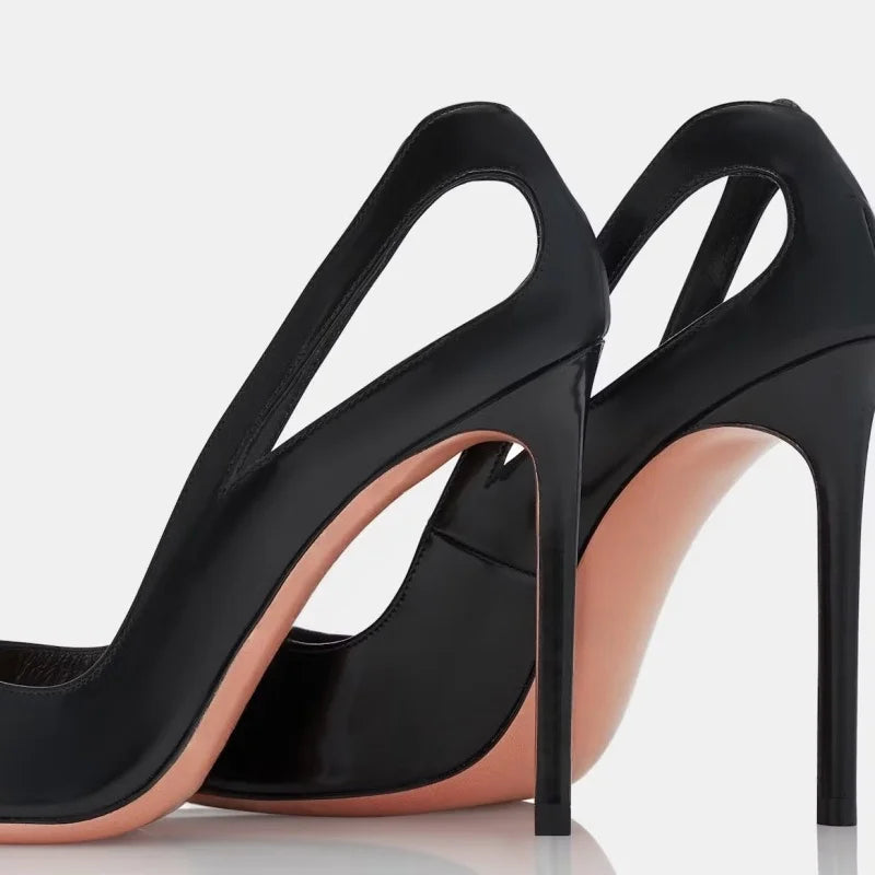 Black PU Hollow Banquet Shoes