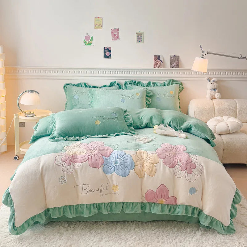 Winter Warm Velvet Bedding Set