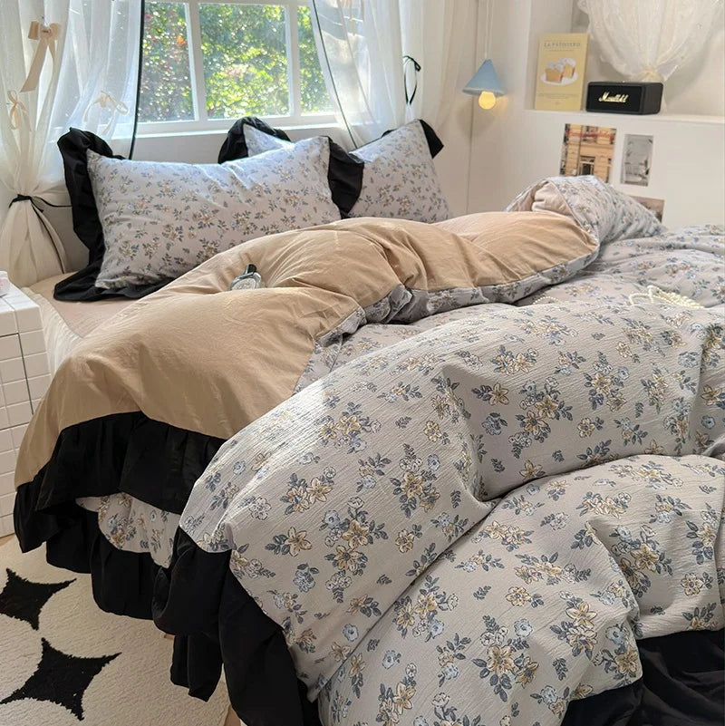 Korean Princess Lace Bedding Set