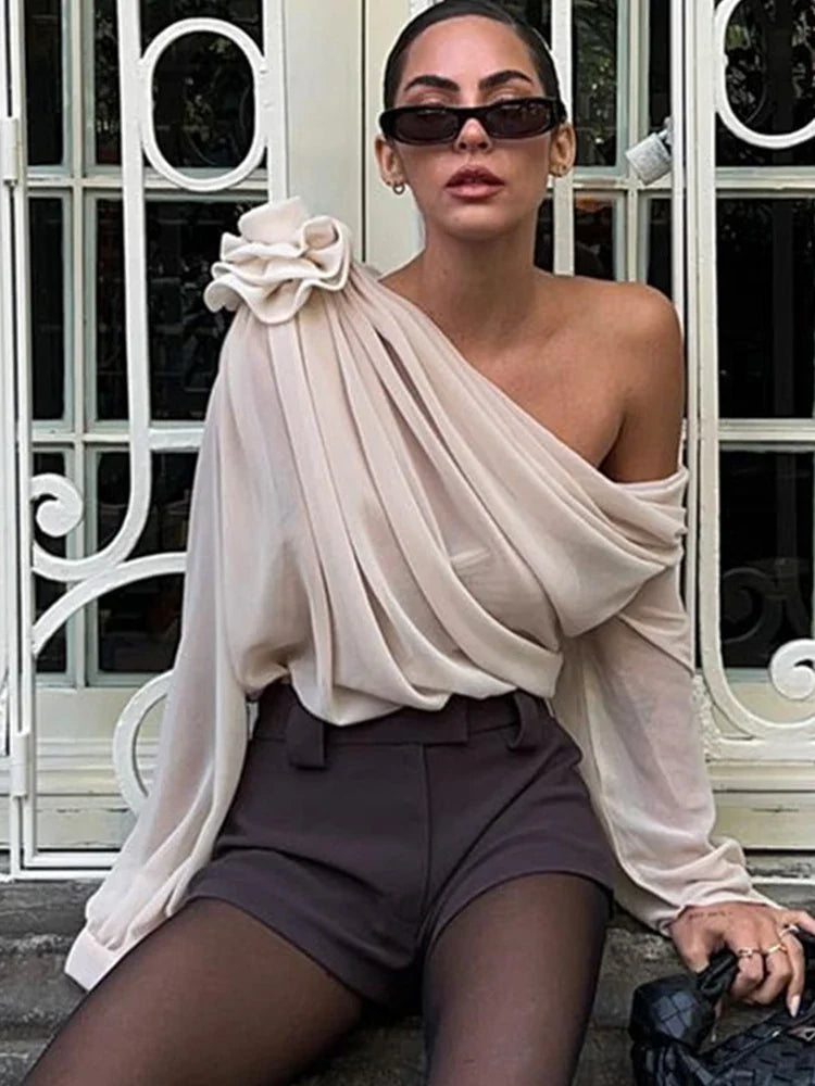 Marshmallow Whisper Delightful Chiffon Top