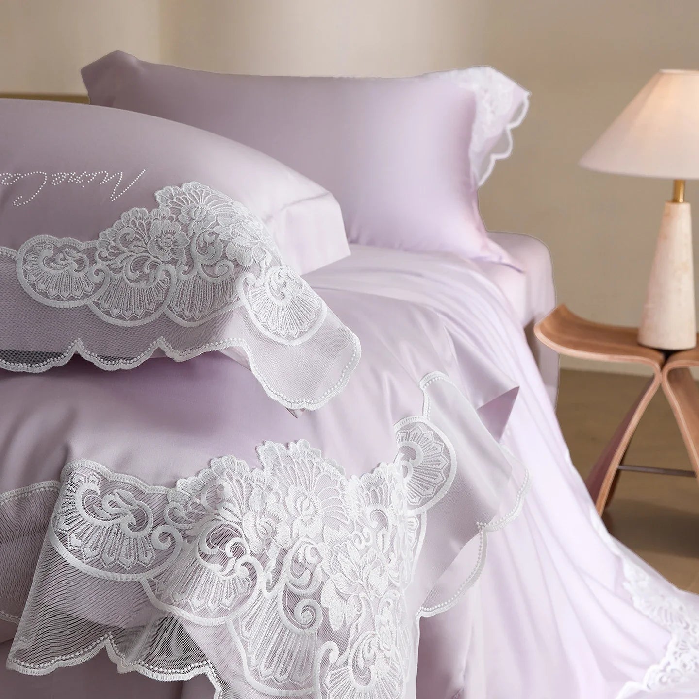 Elegant Lace Embroidery Luxury Bedding Set