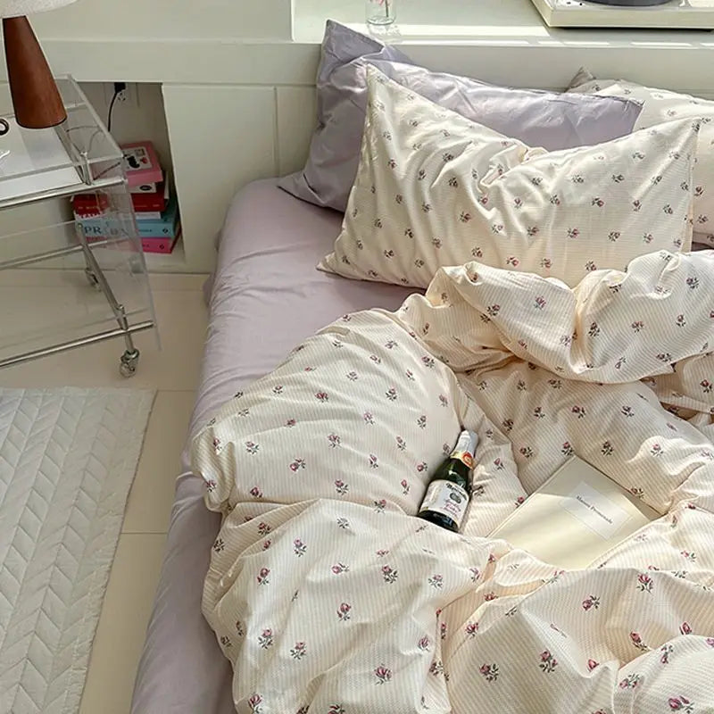 Cute Duvet Cover Set Flat Sheet Pillowcase No Filler Fashion Twin Double Queen Size Kids Adult 2024 Bedding Linens