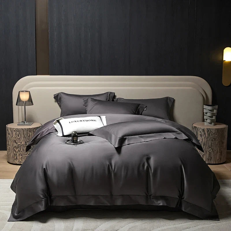 Luxury 1400TC Egyptian Cotton Soft Silky Black Bedding Set