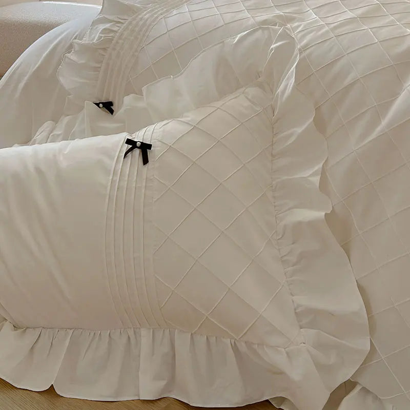 White Pink Yellow Princess Wedding Bedding Set