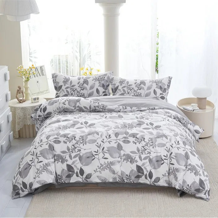 100% Cotton 4 Piece Bed Sheet Set Pure Cotton Simple Design Double Bedding Set
