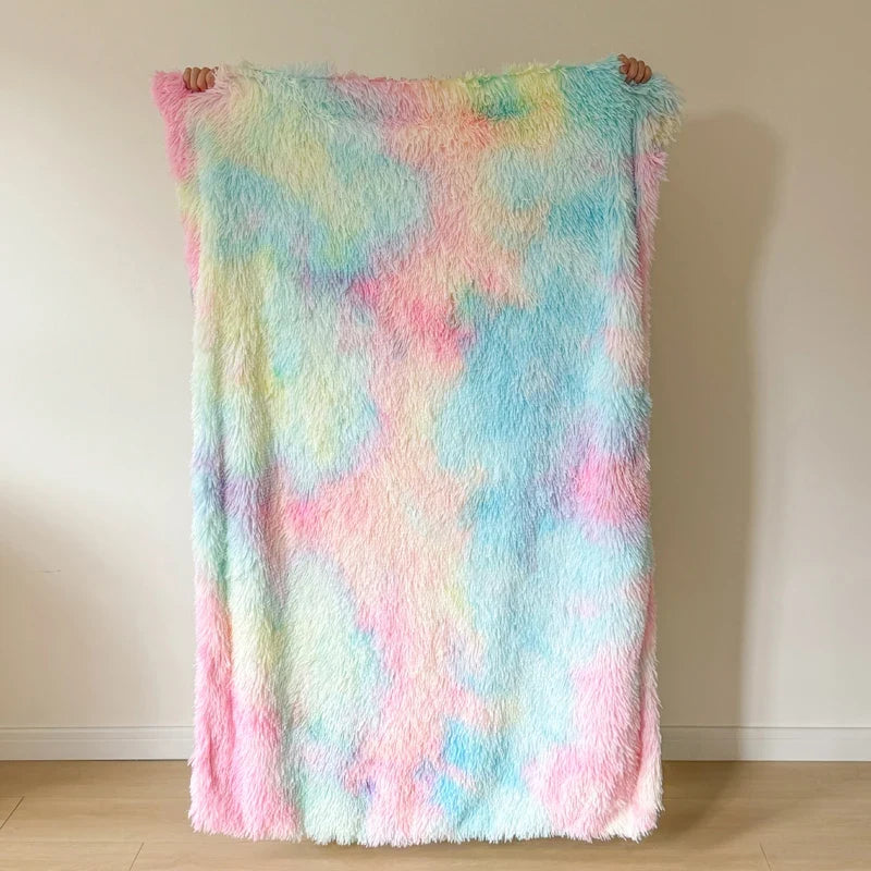 1Pc  Mink velvet fabric Colorful Soft Warm Sofa Throw Blankets Travel Blanket Warm Bedding All Season With zipper Duvet Covers