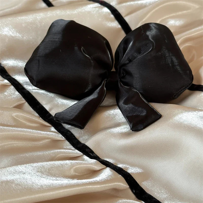 Vintage French Ruffled Ruffles Bow Bedding Set
