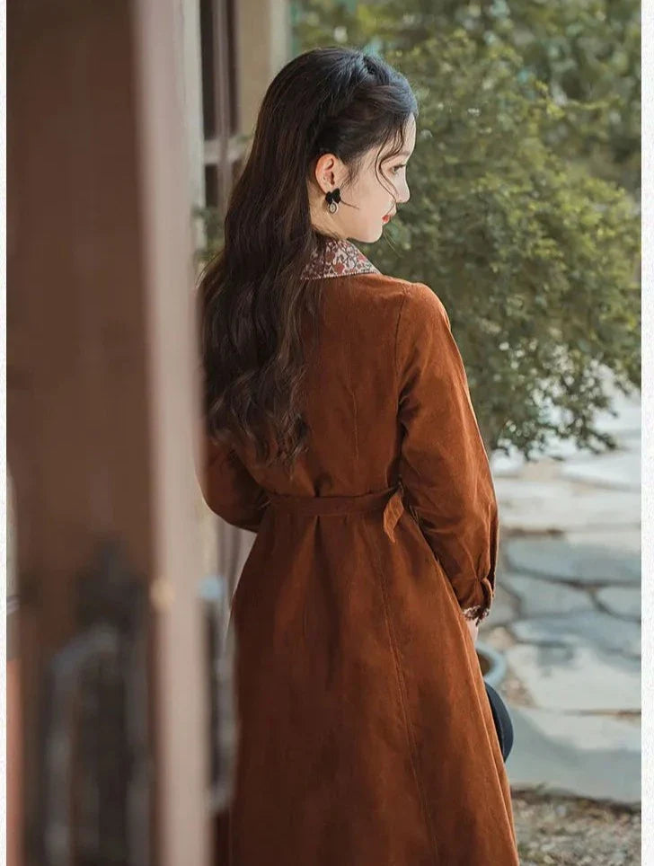 Leandra Corduroy Trenchcoat Dress