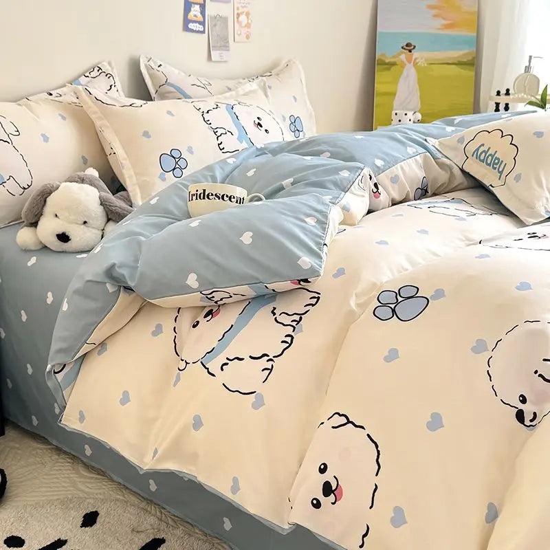Pink Flowers Bedding Set