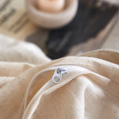 20% Linen and 80% Cotton Jacquard Embroidery Luxury Bedding Set