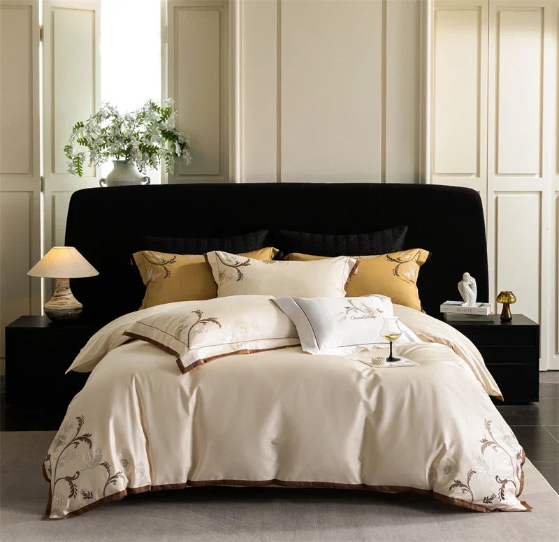 Premium 1000TC Egyptian Cotton Luxury Embroidery Queen King Size Bedding Set