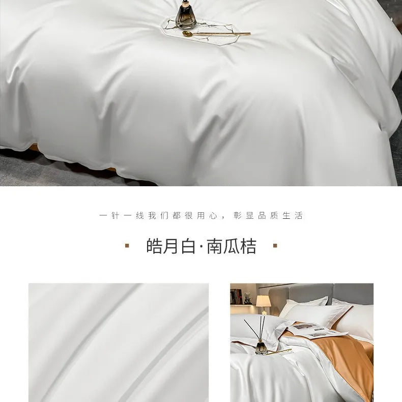 Grade A Long Staple Cotton Luxury High End 4 Piece Bedding Set