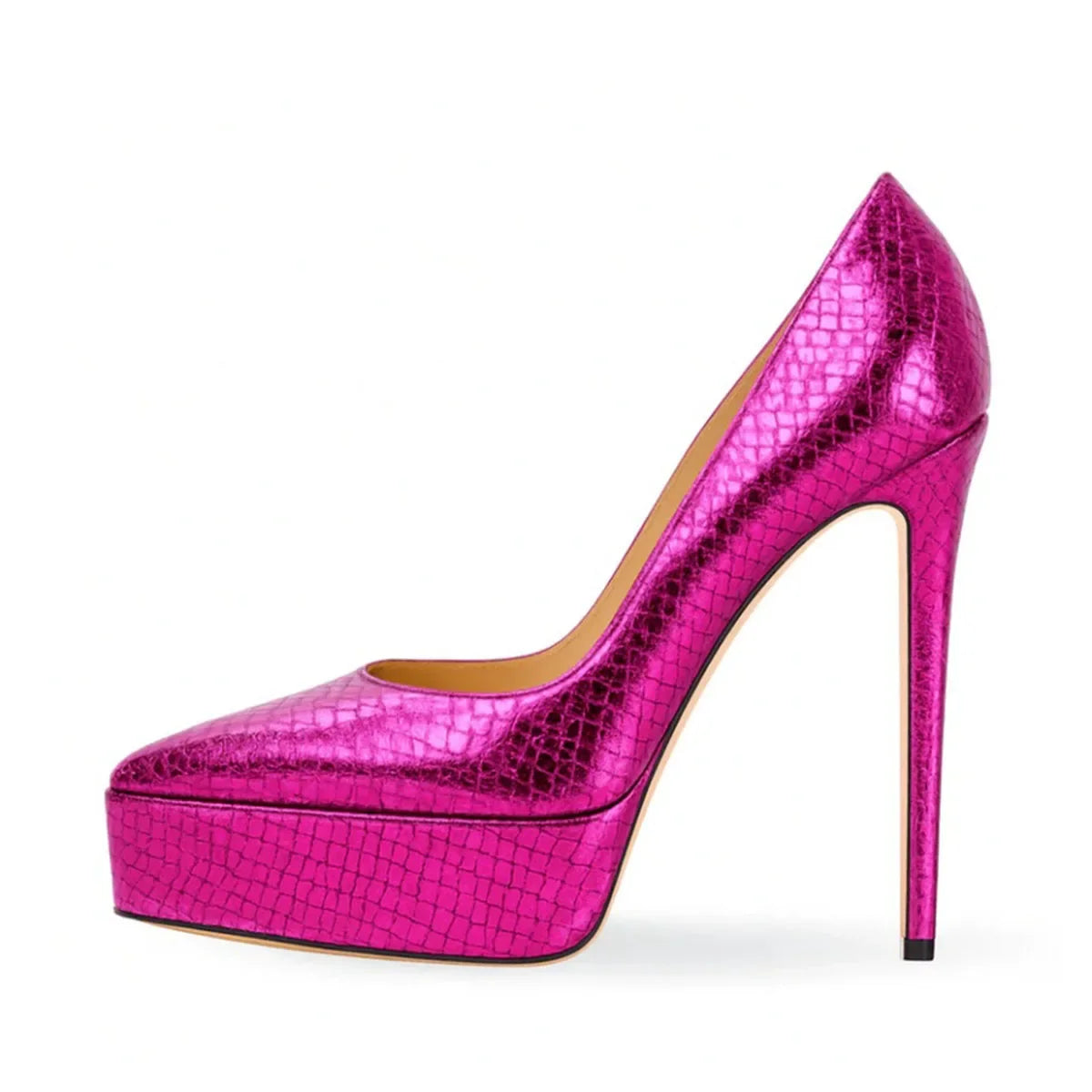 Snake pattern Bright leather Pumps