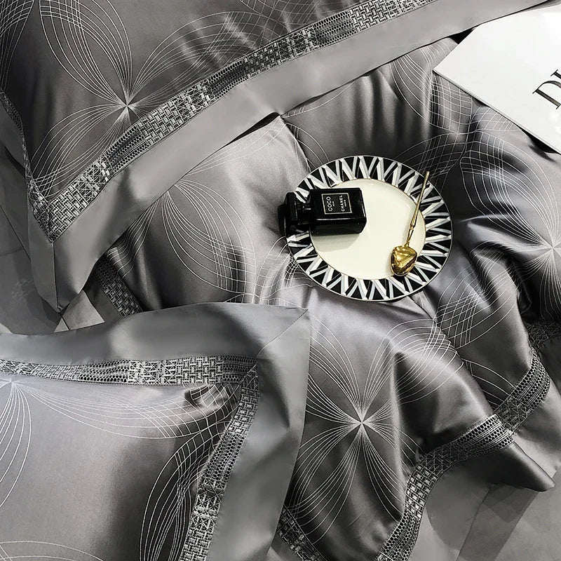 Luxury Egyptian Cotton Jacquard Silky Bedding Set
