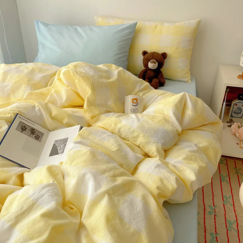 Washed Cotton Stripe Bedding Set