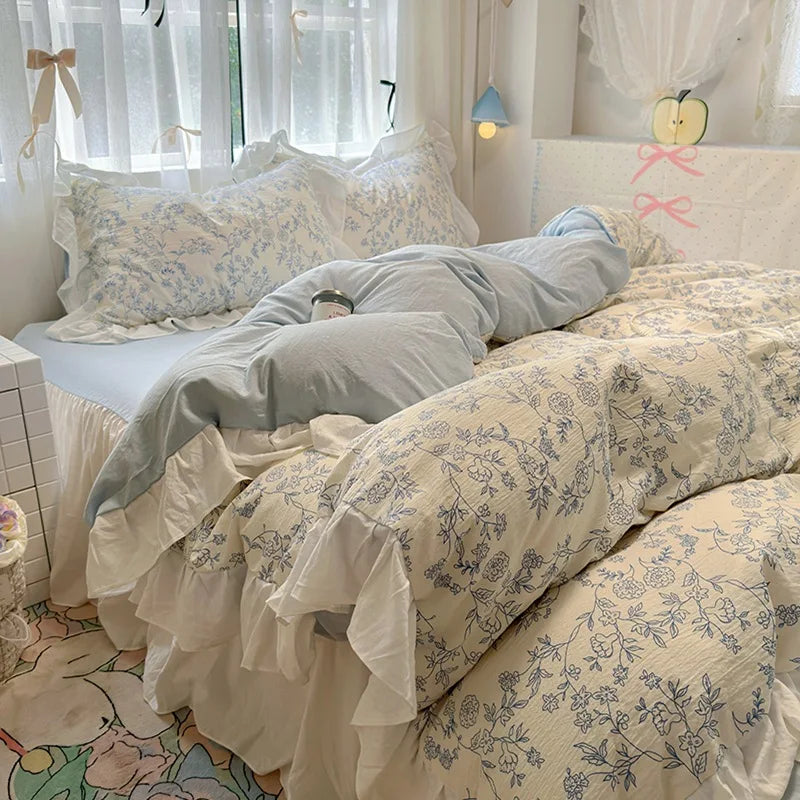 Korean Princess Lace Bedding Set