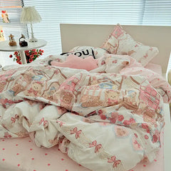 Korean Pink Bedding Set